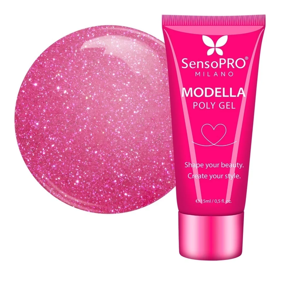 Polygel MODELLA SensoPRO Milano - Fuchsia Luxe, 15ml