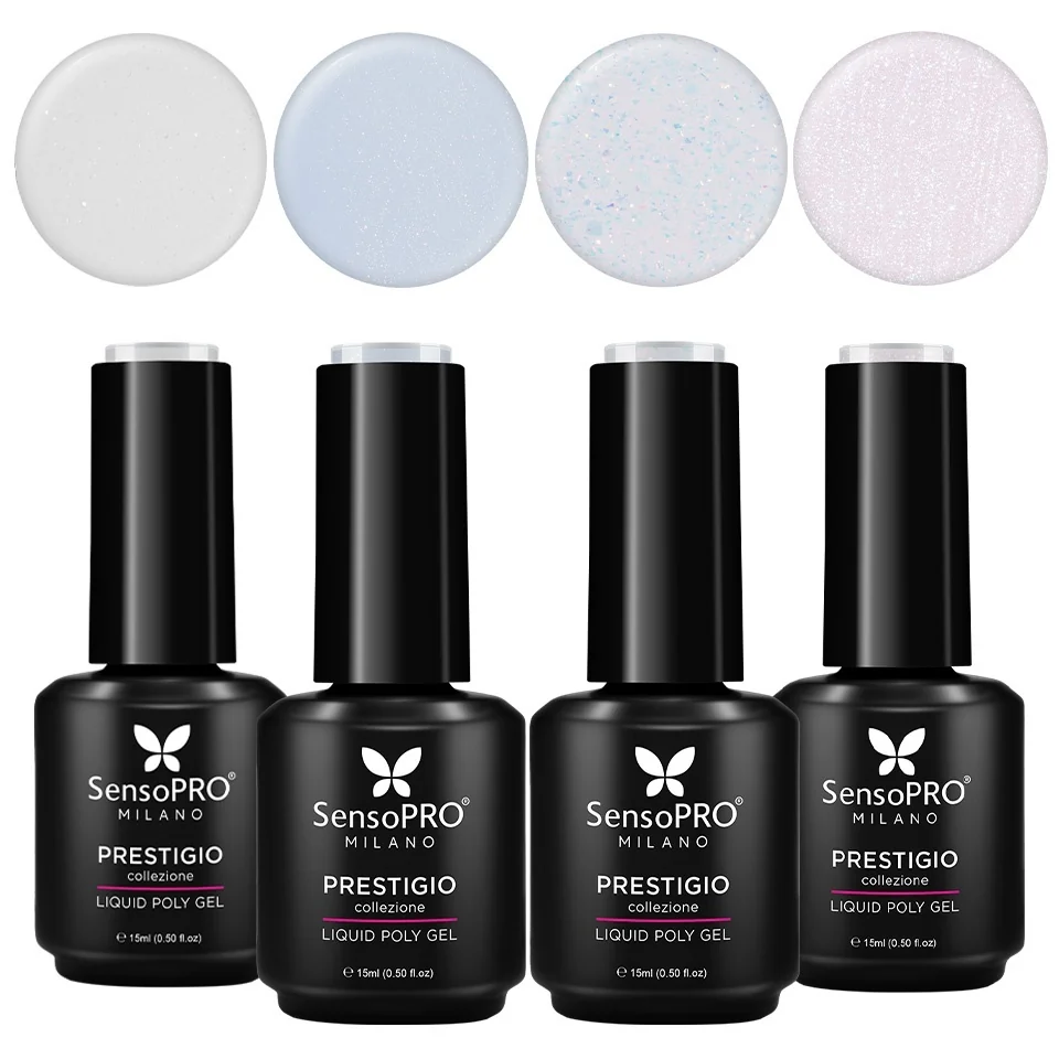 Set 4 Polygel Lichid SensoPRO Milano, Diamond Glitz
