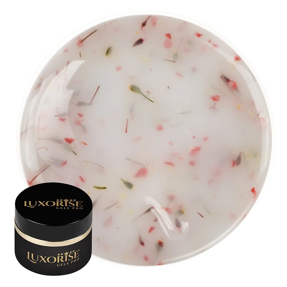 Gel UV Constructie Unghii RevoFlex Floral LUXORISE 15ml, Cherry Confetti
