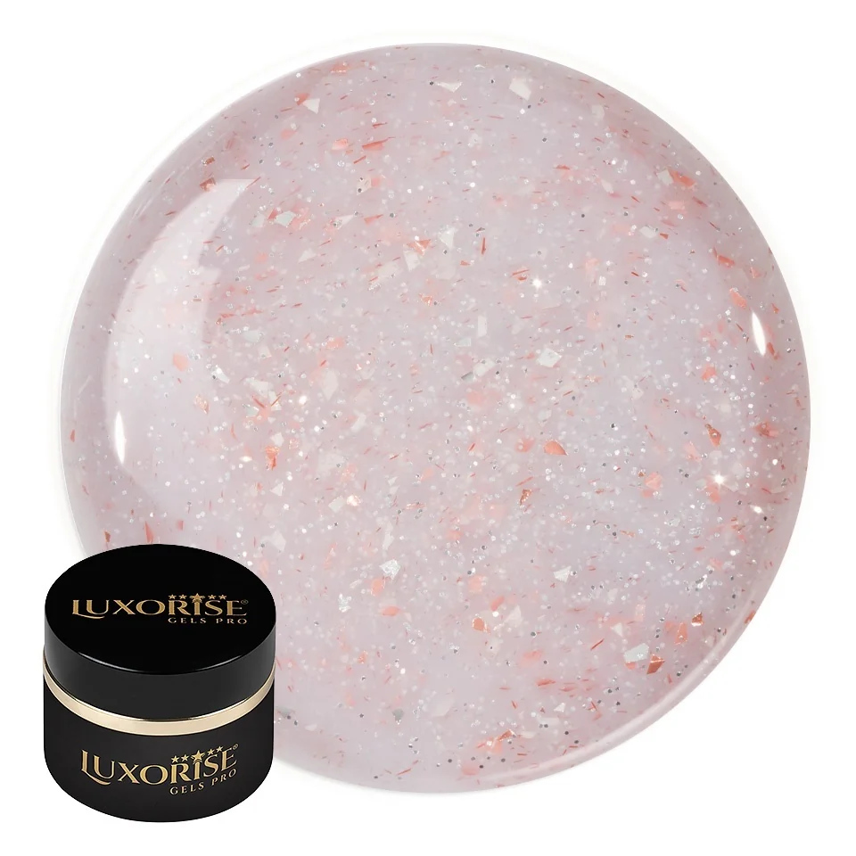 Gel UV Constructie Unghii RevoFlex Glitz LUXORISE 15ml, Champagne Glow
