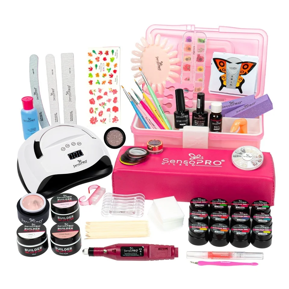Kit Unghii False Cu Gel Uv SensoPRO Milano 15ml - Promotie #39 + Cadou Geanta Manichiura