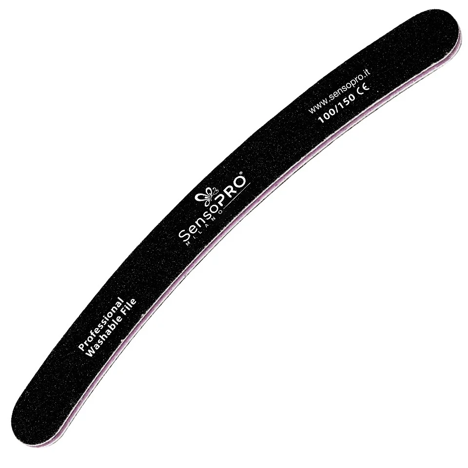 Pila Unghii Banana Granulația 100/150 - SensoPro Milano, Negru