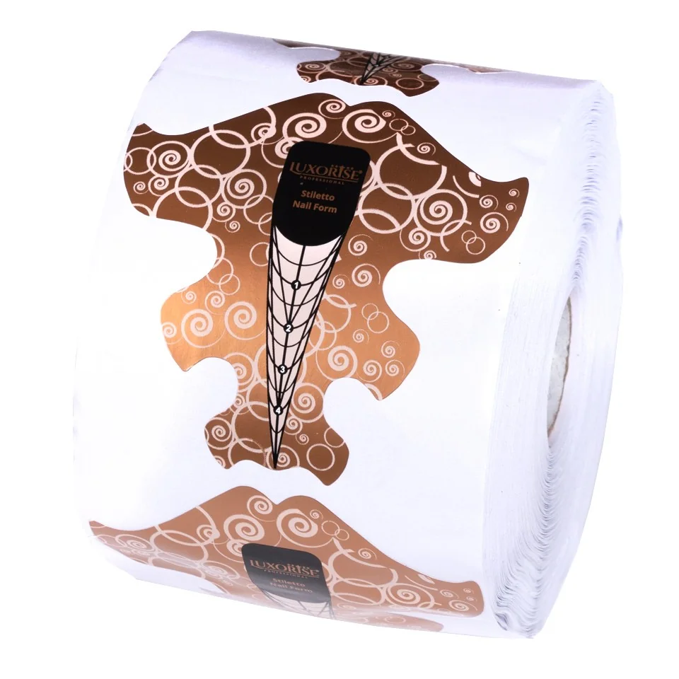 Sabloane Constructie Unghii Luxorise Soft Stiletto - Gold, 500 Buc