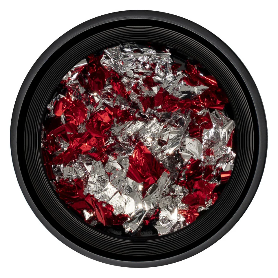 Foita Unghii Luxorise - Unique Red & Silver #08