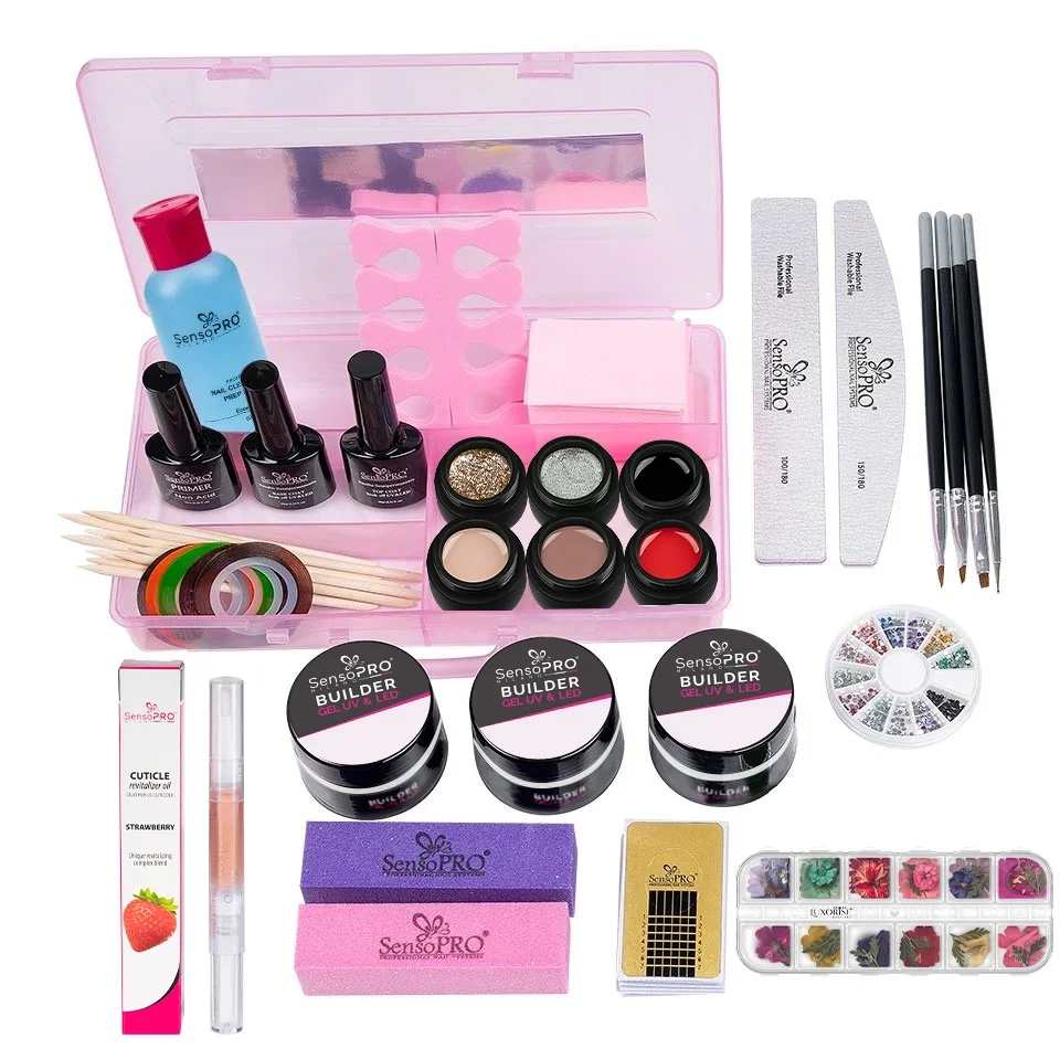 Kit Unghii Gel Fără Lampa Uv Promoție #02 + Cadou Cutie Compartimentată