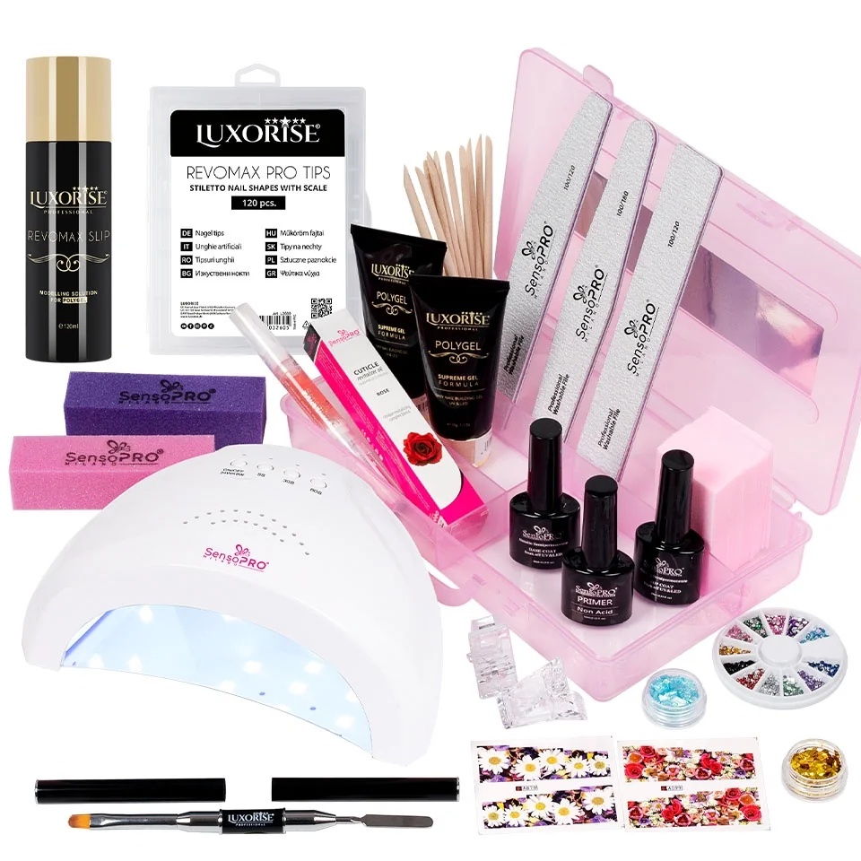 Kit Polygel Happy Nails Cu Lampa #07 + Cutie Compartimentată Cadou