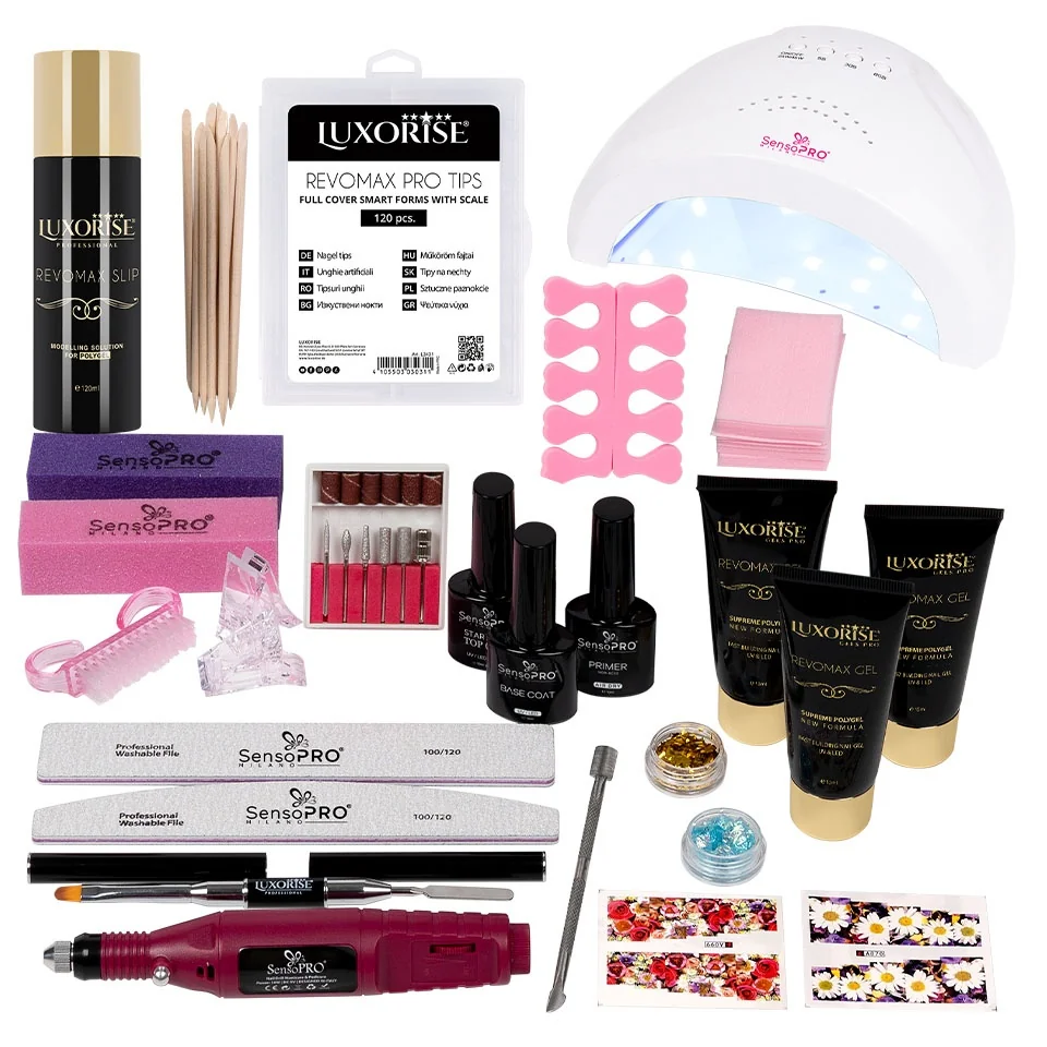 Kit Polygel Happy Nails Cu Lampa Și Freza Unghii #08