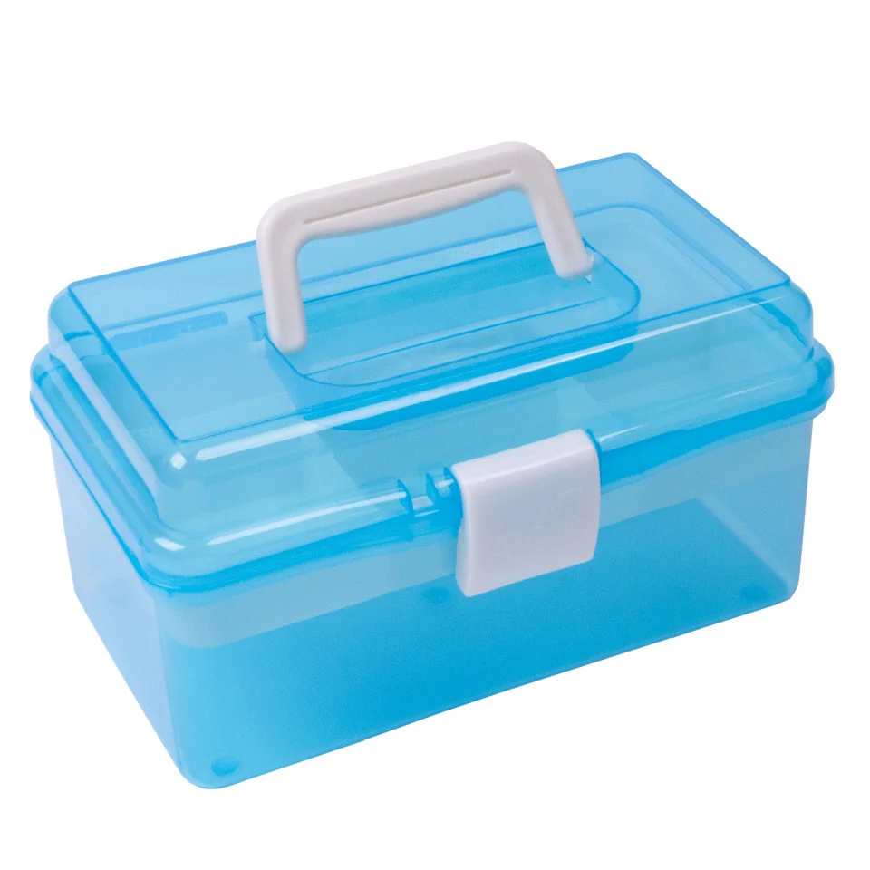 Cutie Manichiura Compartimentata Albastru, Cu Un Sertar Si Maner SensoPRO Milano