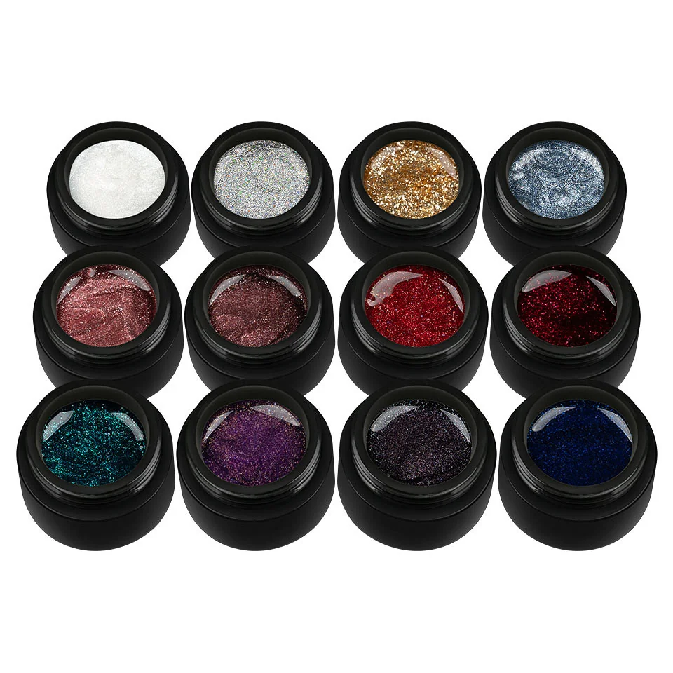 Set 12 Geluri UV Colorate Glitter Treasure Collection SensoPRO Milano