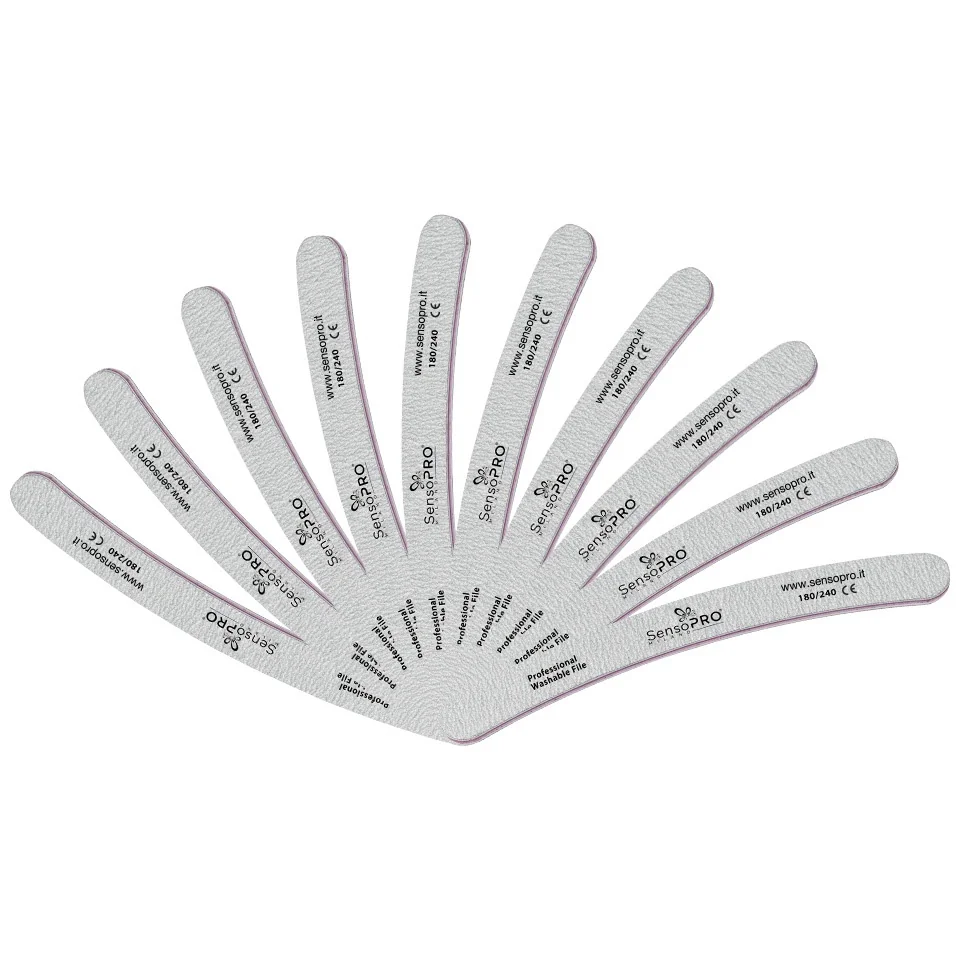 Set 10 pile unghii Banana granulatia 180/240 - SensoPRO Milano