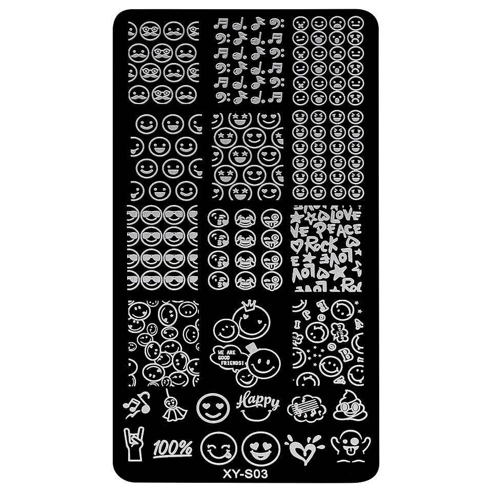 Matrita Metalica Stampila Unghii LUXORISE, Rock &amp; Smile XY-S03