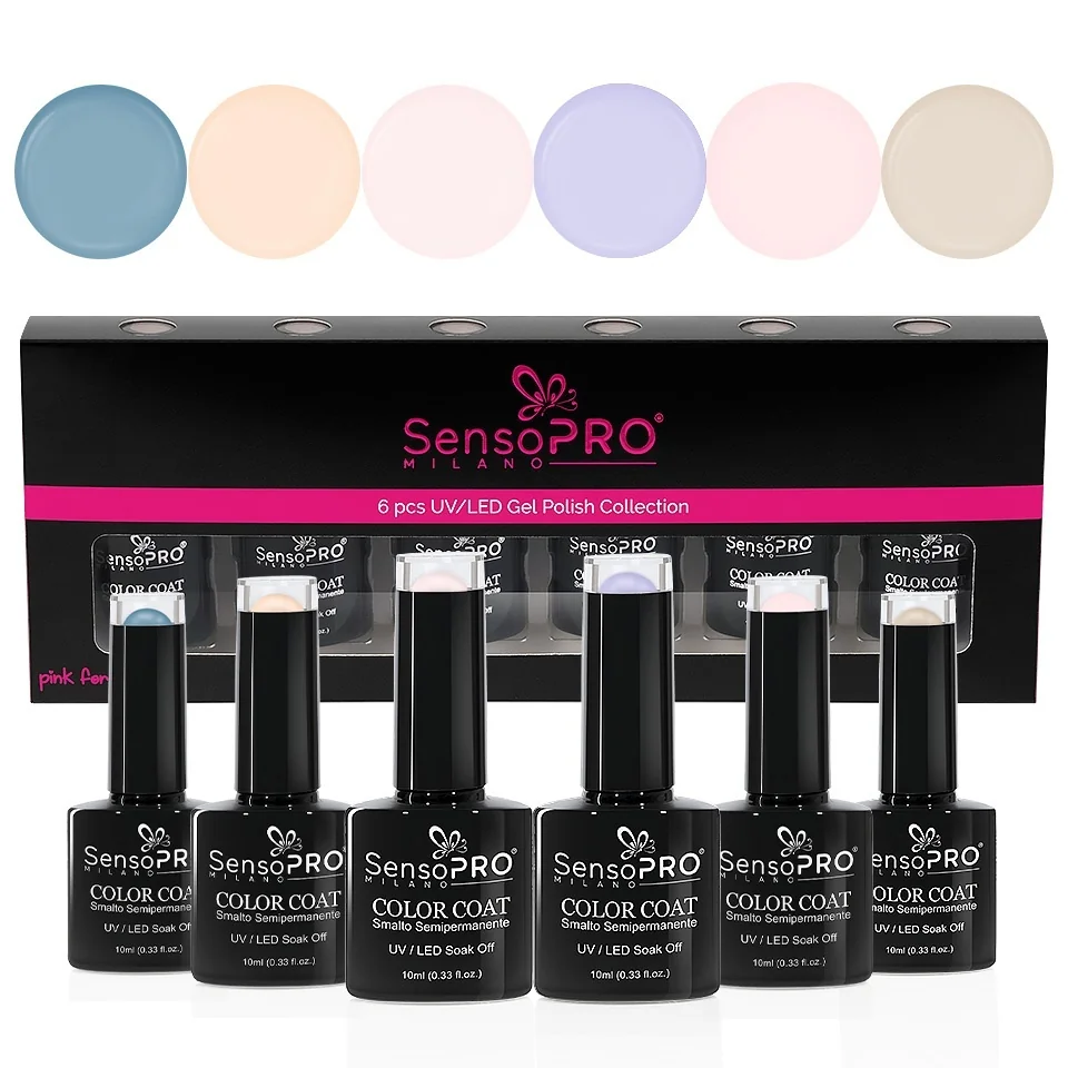Set 6 Oje Semipermanente 10ml SensoPRO Milano, Bride Smile