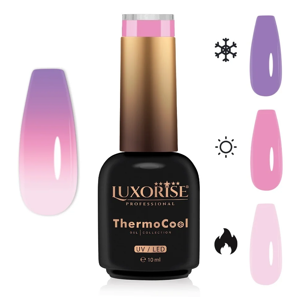 Oja Semipermanenta Termica 3 Culori LUXORISE ThermoCool - Silent Lilac 10ml