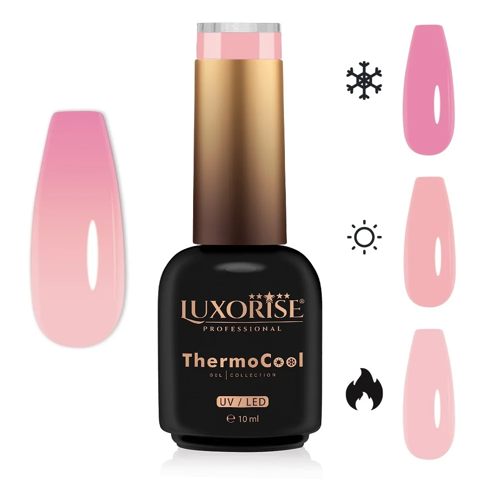 Oja Semipermanenta Termica 3 Culori LUXORISE ThermoCool - Secret Nude 10ml