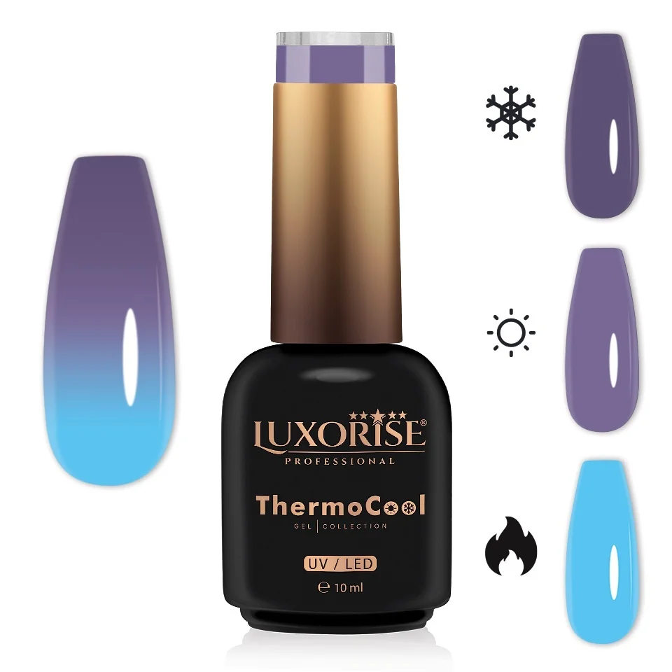 Oja Semipermanenta Termica 3 Culori LUXORISE ThermoCool - Mystic Sky 10ml