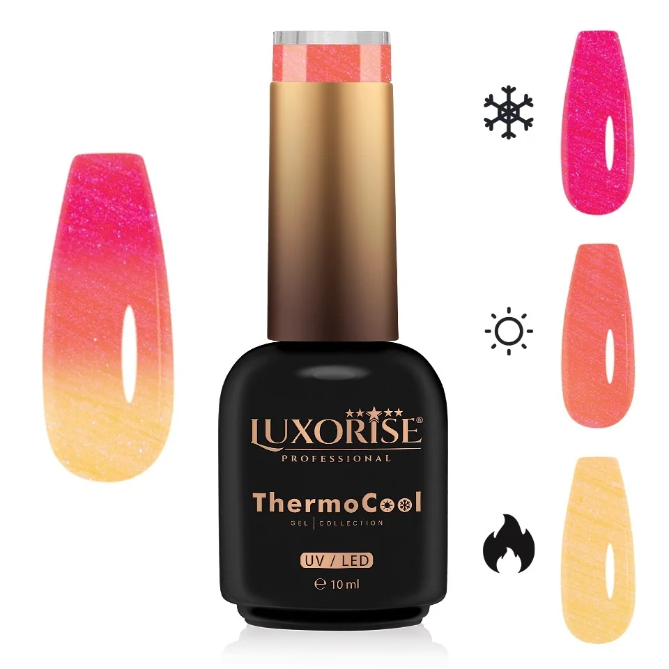 Oja Semipermanenta Termica 3 Culori LUXORISE ThermoCool - Innocent Orange 10ml