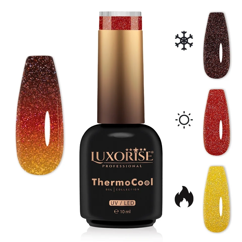 Oja Semipermanenta Termica 3 Culori LUXORISE ThermoCool - Sunset Sage 10ml