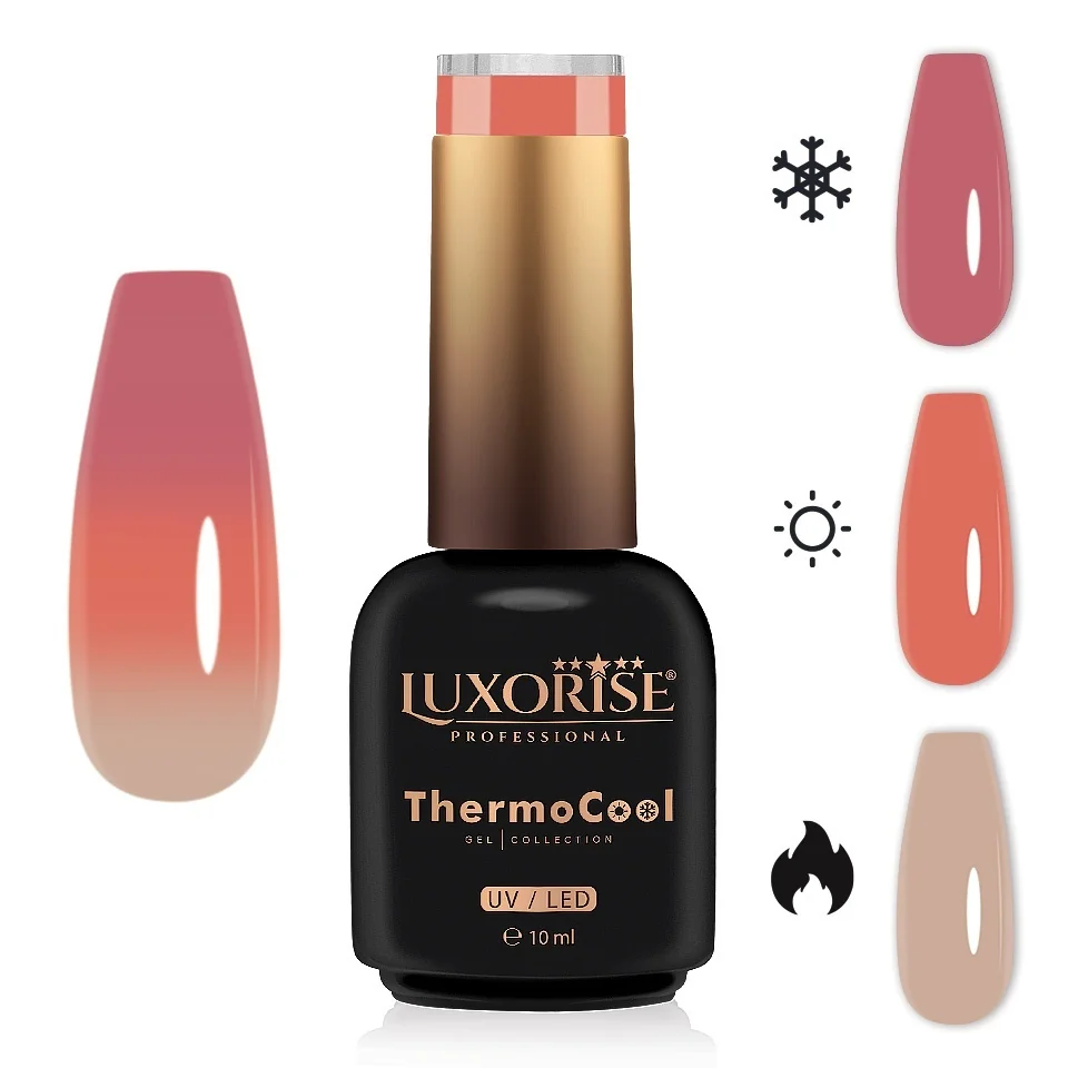 Oja Semipermanenta Termica 3 Culori LUXORISE ThermoCool - Peach Daze 10ml