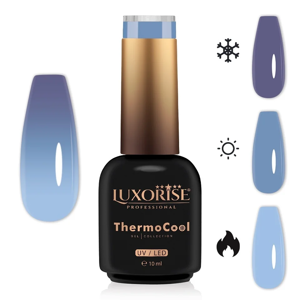Oja Semipermanenta Termica 3 Culori LUXORISE ThermoCool - Wave Splash 10ml