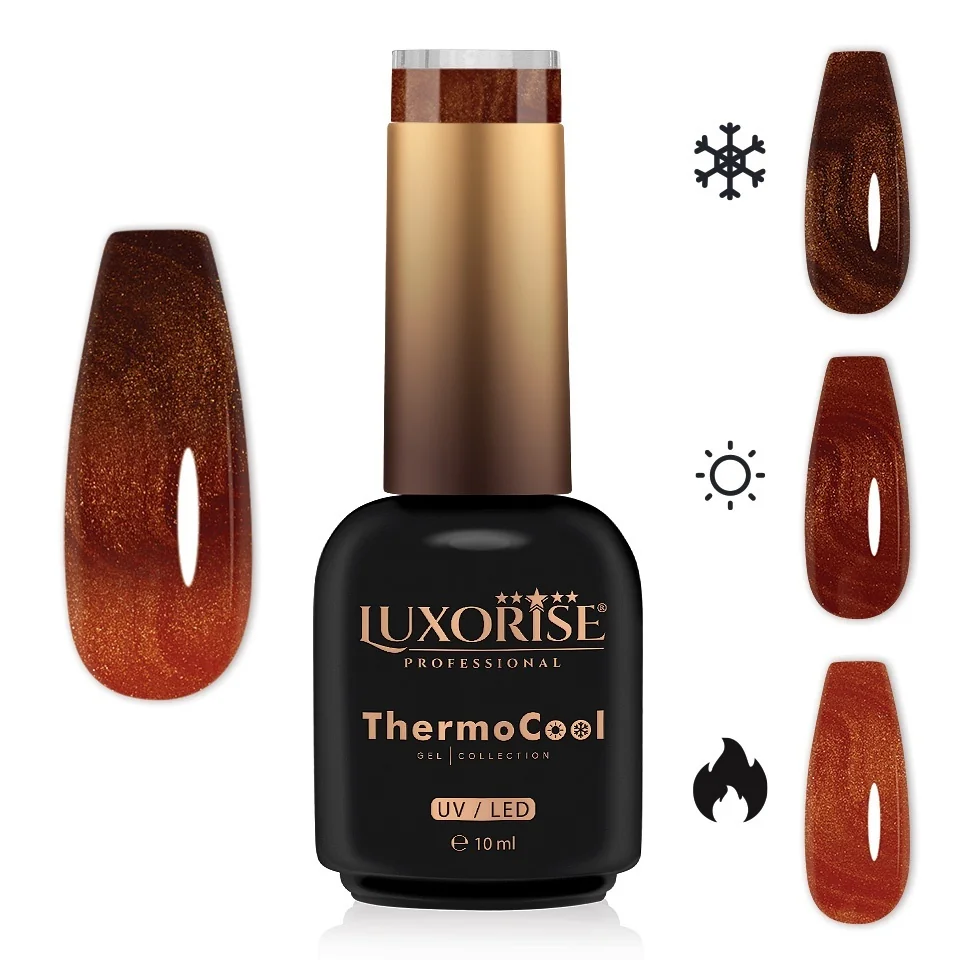 Oja Semipermanenta Termica 3 Culori LUXORISE ThermoCool - Tan Radiance 10ml