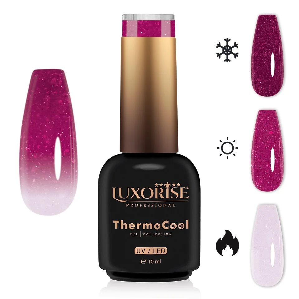 Oja Semipermanenta Termica 3 Culori LUXORISE ThermoCool - Mesmerizing Rose 10ml