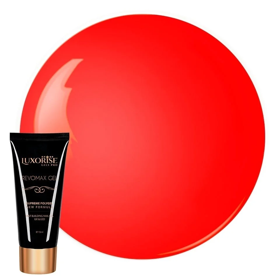 Polygel REVOMAX GEL LUXORISE Neon Red, 15ml