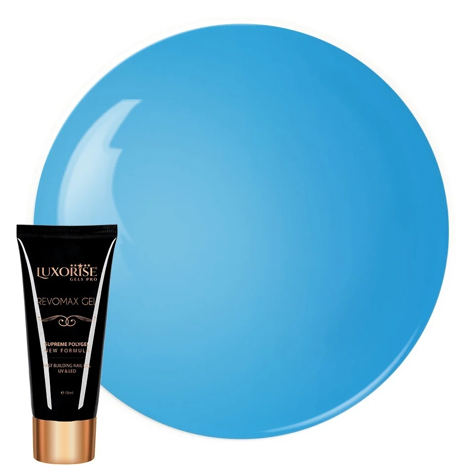 Polygel REVOMAX GEL LUXORISE Neon Light Blue, 15ml
