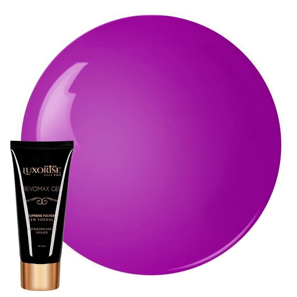 Polygel REVOMAX GEL LUXORISE Neon Purple, 15ml