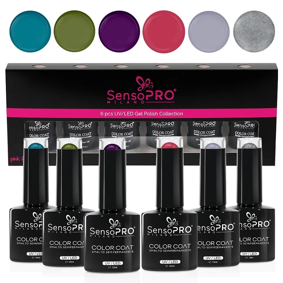 Set 6 Oje Semipermanente 10ml SensoPRO Milano, Chic Mirage