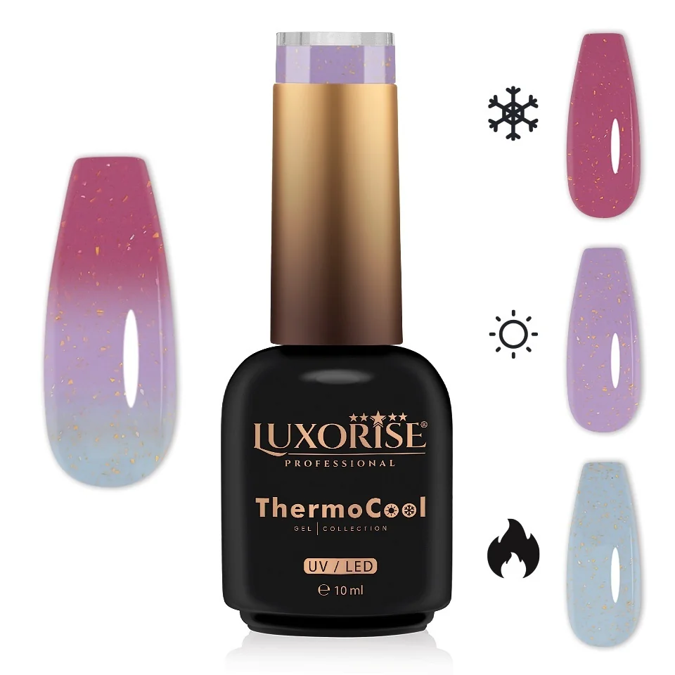 Oja Semipermanenta Termica 3 Culori LUXORISE ThermoCool - Royal Glimmer 10ml