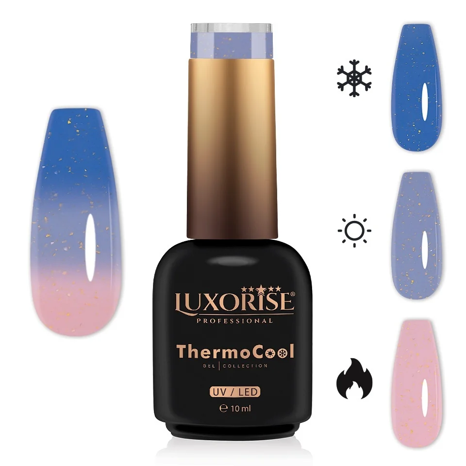 Oja Semipermanenta Termica 3 Culori LUXORISE ThermoCool - Bliss Party 10ml