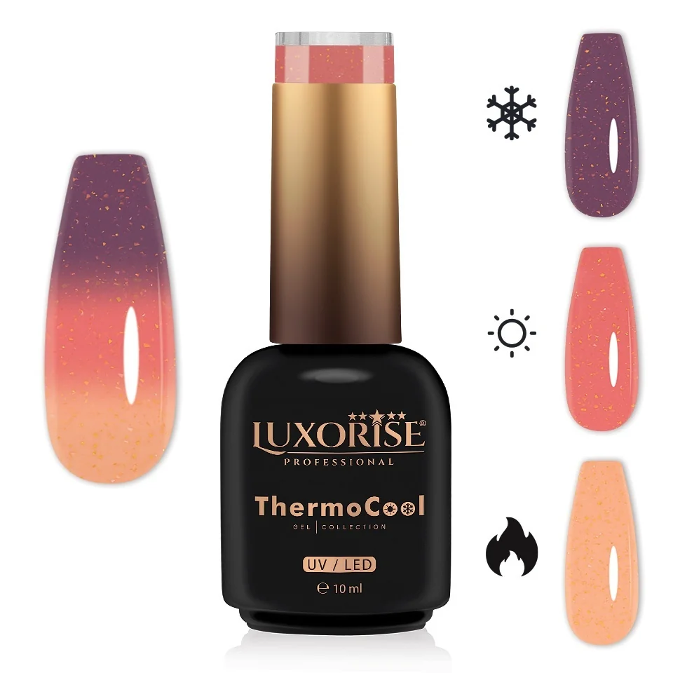 Oja Semipermanenta Termica 3 Culori LUXORISE ThermoCool - Sunset Enigma 10ml