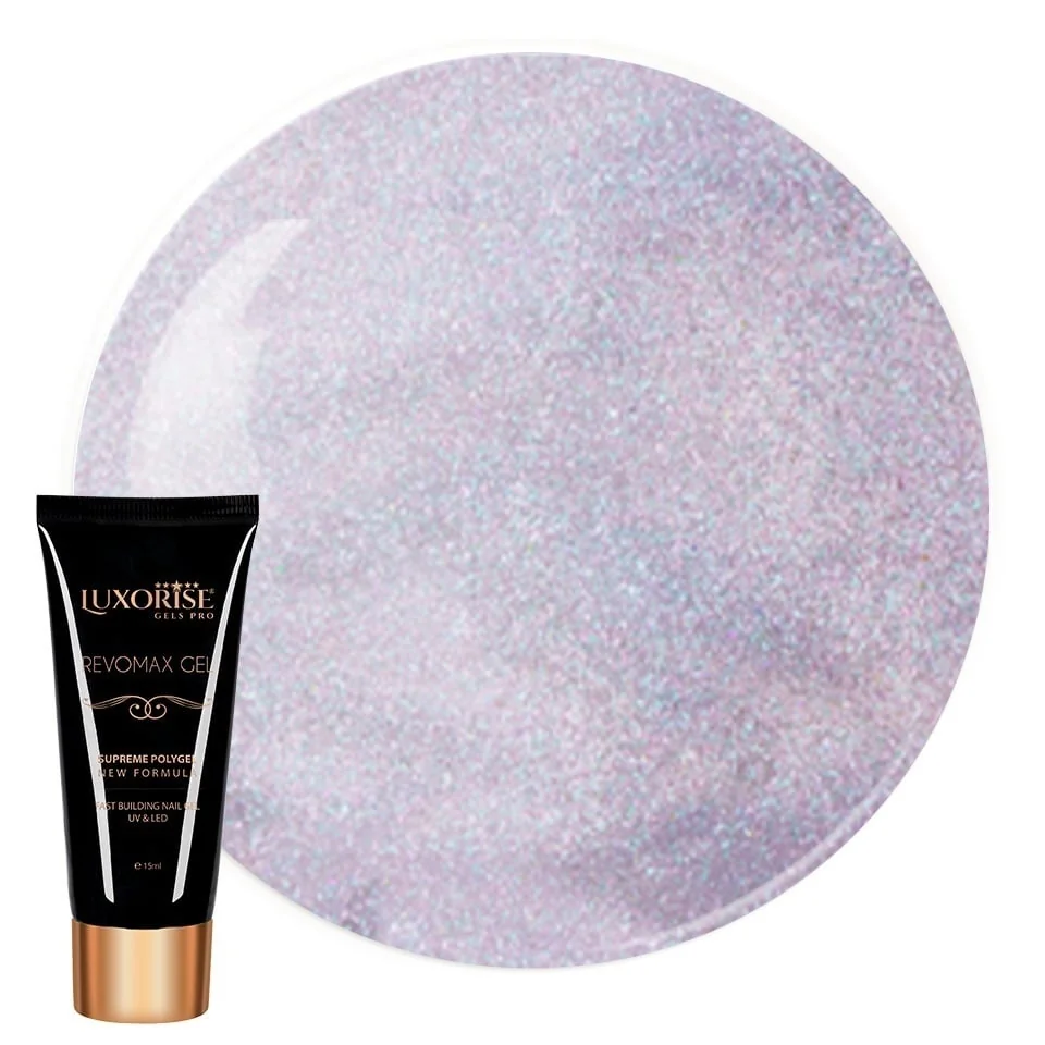 Polygel REVOMAX GEL LUXORISE Melted Silver, 15ml
