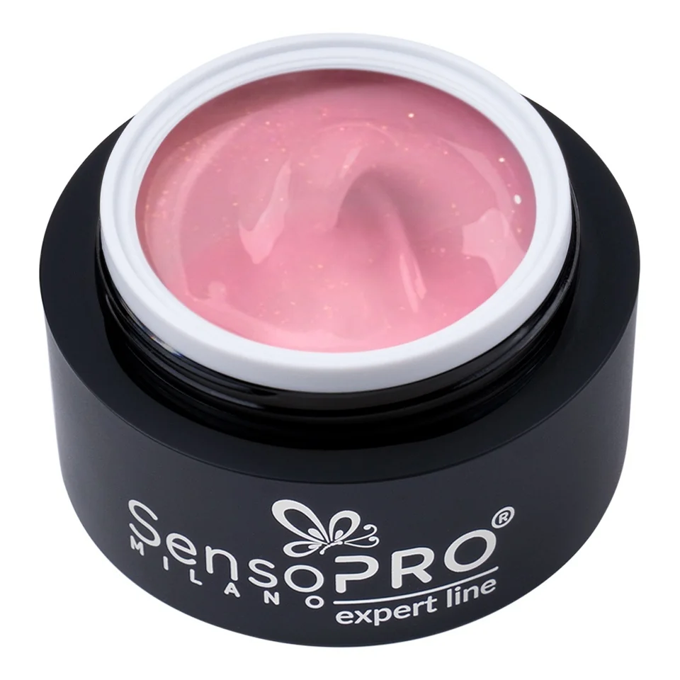 Gel Constructie Unghii Expert Line SensoPRO Milano - Blush Glitz 15ml