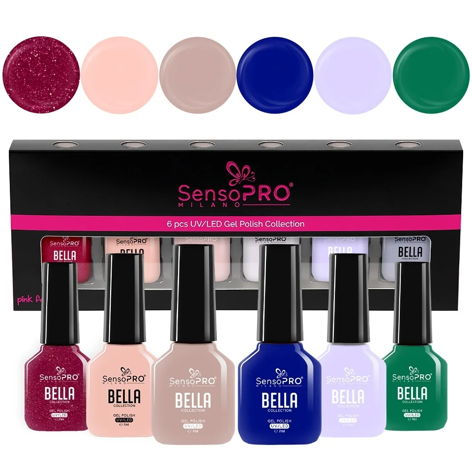 Set 6 Oje Semipermanente BELLA SensoPRO Milano, Satin Elite