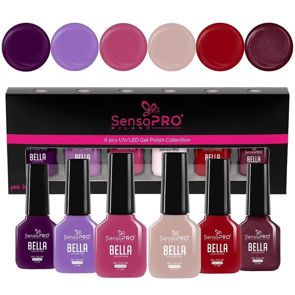 Set 6 Oje Semipermanente BELLA SensoPRO Milano, Chic Adventure