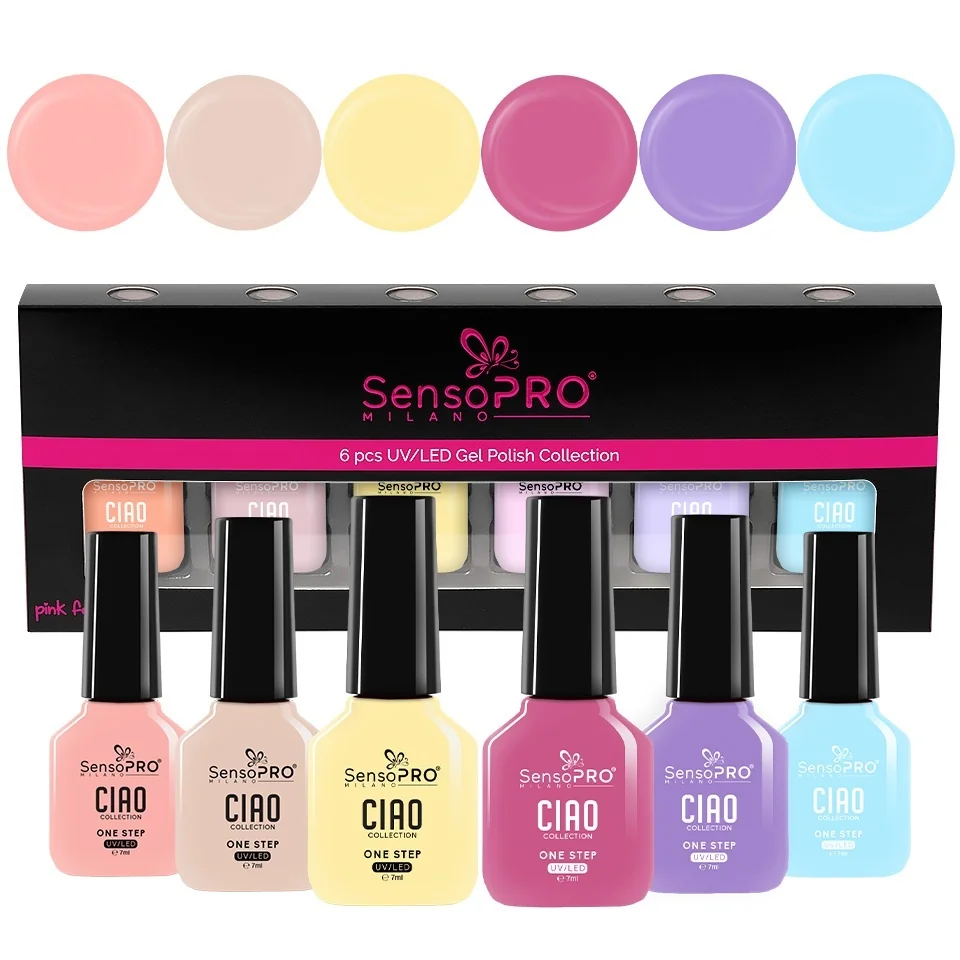 Set 6 Oje Semipermanente CIAO One Step SensoPRO Milano, Pastel Reflection