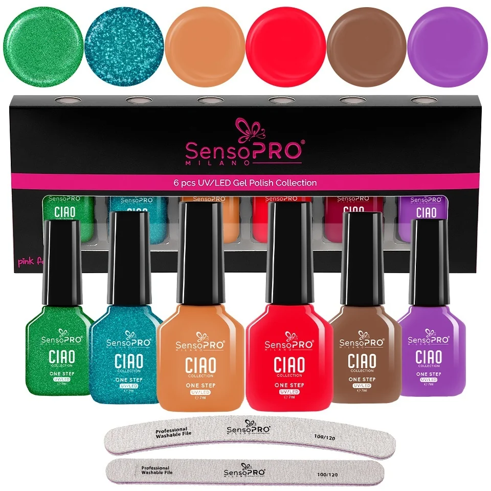 Set 6 Oje Semipermanente CIAO One Step 7ml SensoPRO Milano, Chic Nails