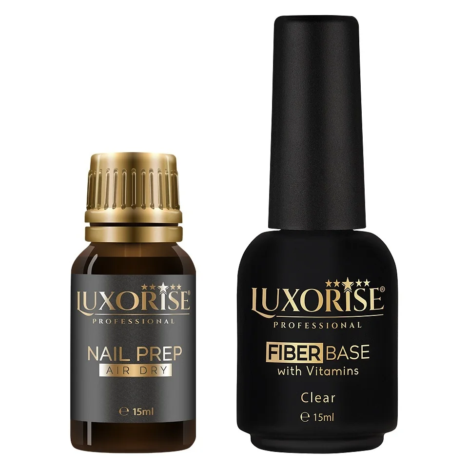 Set Nail Prep &amp; Fiber Base, LUXORISE 15ml