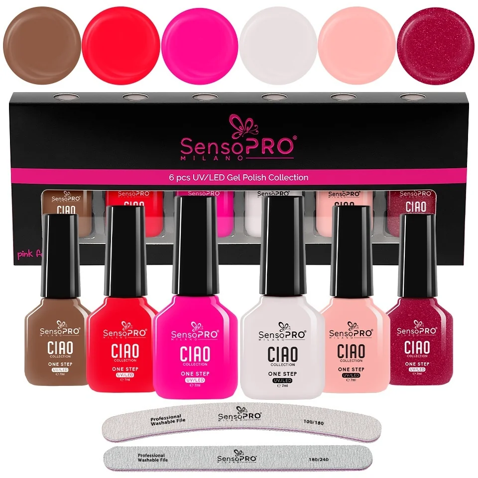 Set 6 Oje Semipermanente One Step 7ml SensoPRO Milano - CIAO, Amore