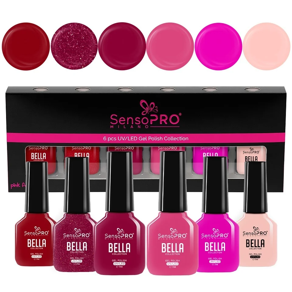 Set 6 Oje Semipermanente BELLA SensoPRO Milano, Passion Blaze
