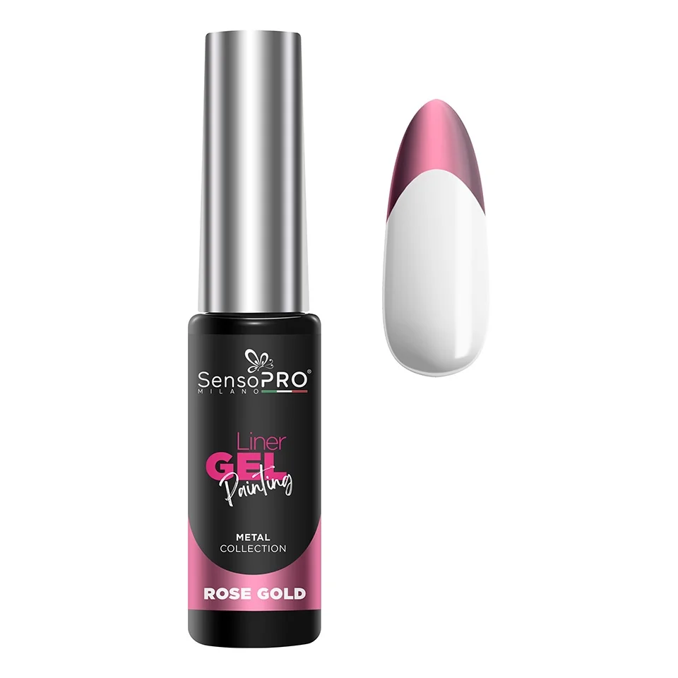 Liner Gel UV Pictura Unghii SensoPRO Milano Metal - Rose Gold 8ml