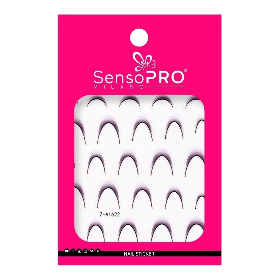 Abtibild Unghii SensoPRO Milano - French Ombre Black