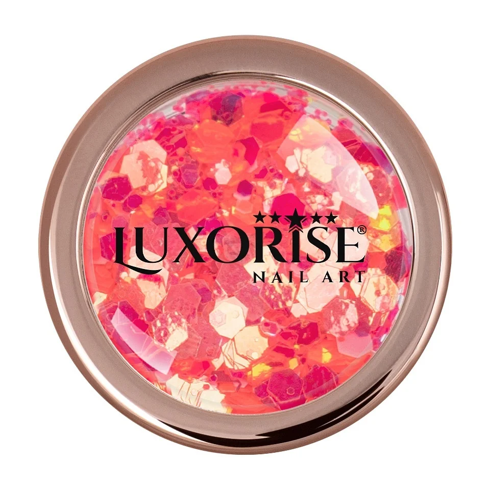 Paiete Unghii Neon Fluorescent LUXORISE, Hot Pink