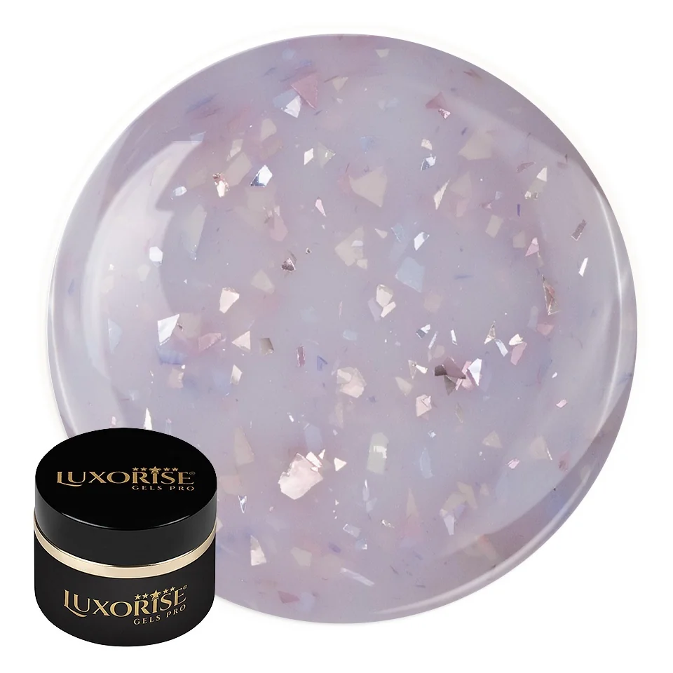 Gel UV Constructie Unghii RevoFlex Glitz LUXORISE 15ml, Petal Confetti