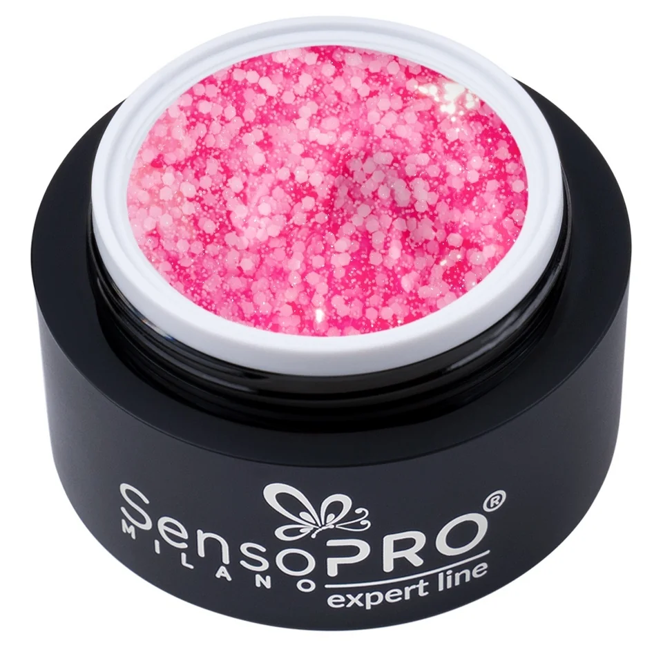 Gel Constructie Unghii Expert Line FrostedConfetti, SensoPRO Milano - Blush 15ml