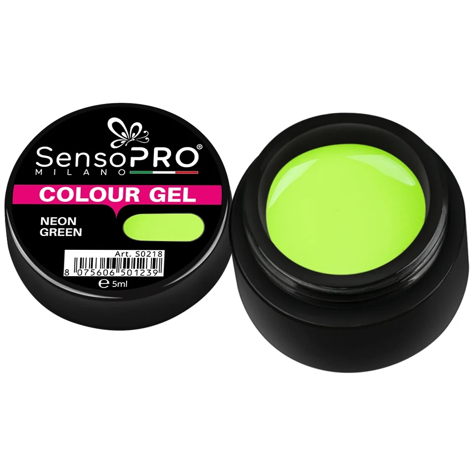 Gel UV Colorat Neon Green 5ml, SensoPRO Milano
