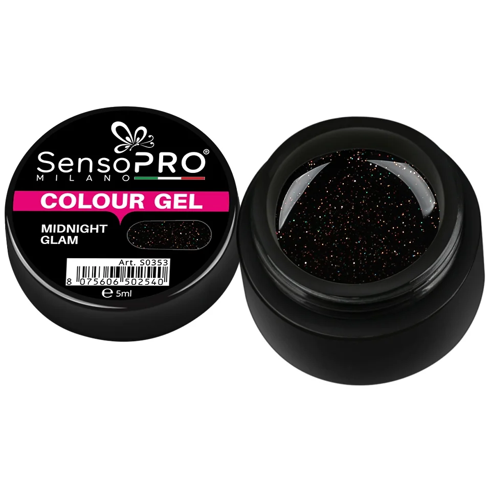 Gel UV Colorat Midnight Glam 5ml, SensoPRO Milano