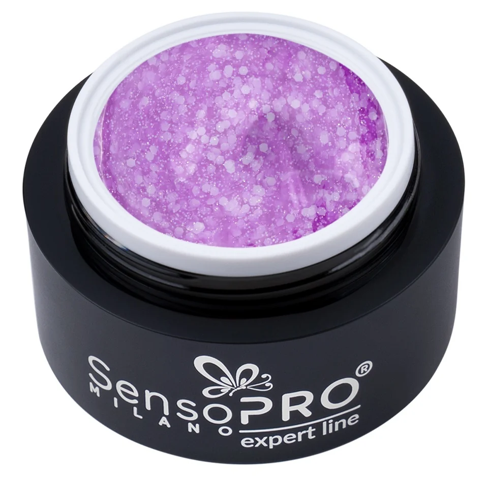 Gel Constructie Unghii Expert Line FrostedConfetti, SensoPRO Milano - Lilac 15ml