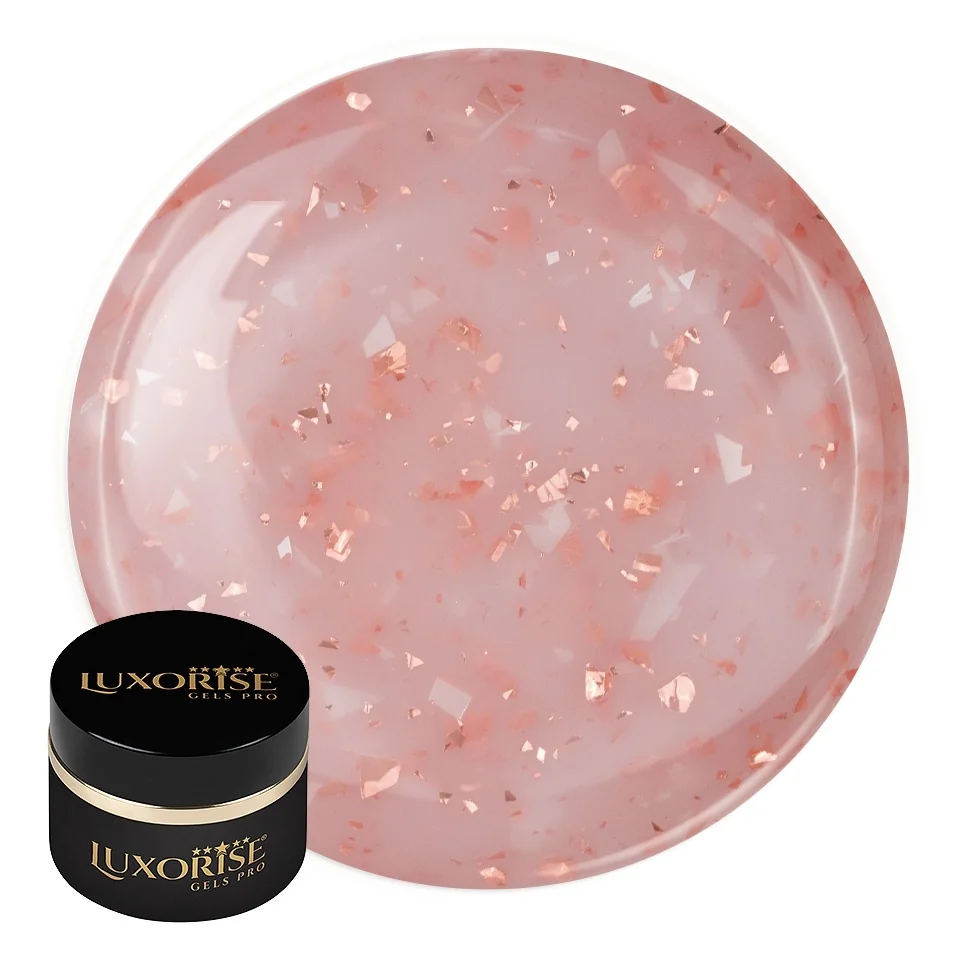 Gel UV Constructie Unghii RevoFlex Glitz LUXORISE 15ml, Peach Dust